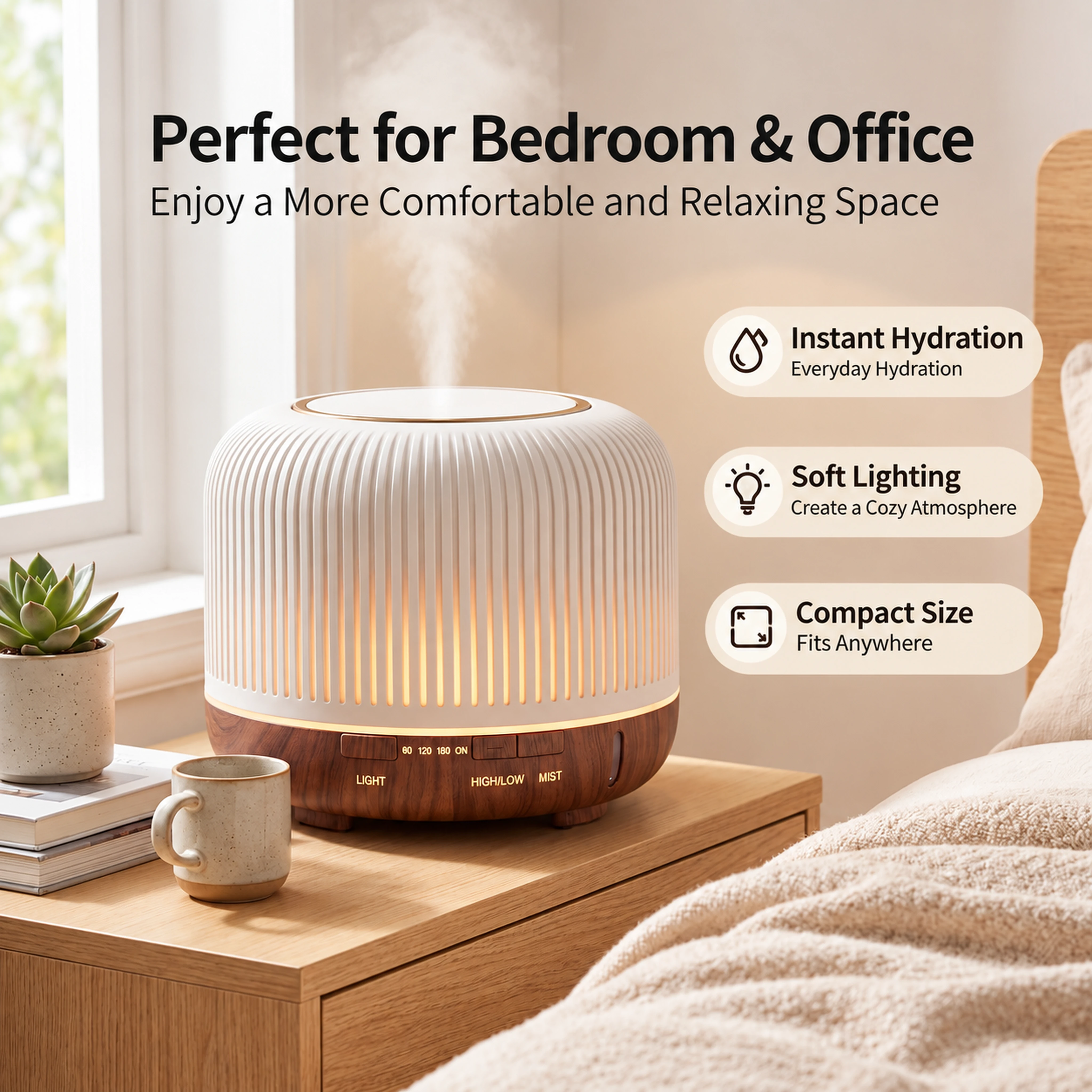 Wooden Base Essential Oil Diffuser Lamp - image 1