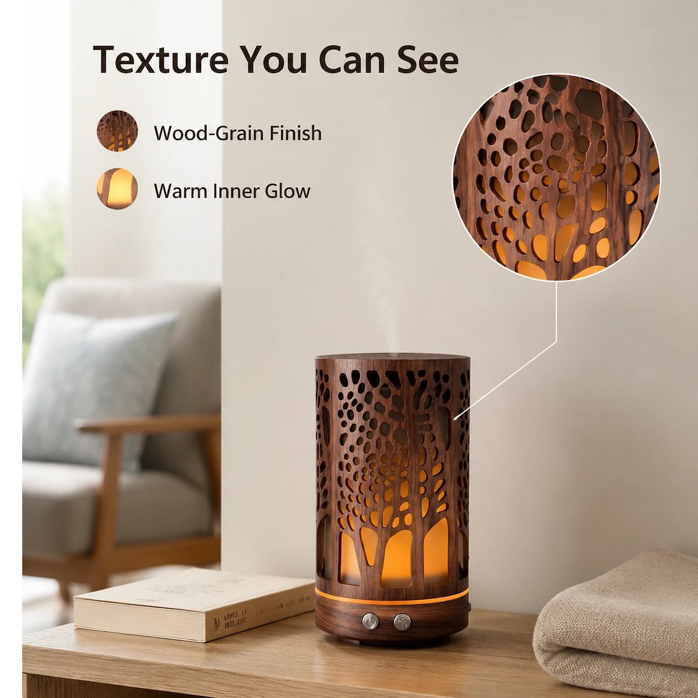 Dark Wood Grain Tree Pattern Aroma Diffuser - image 2