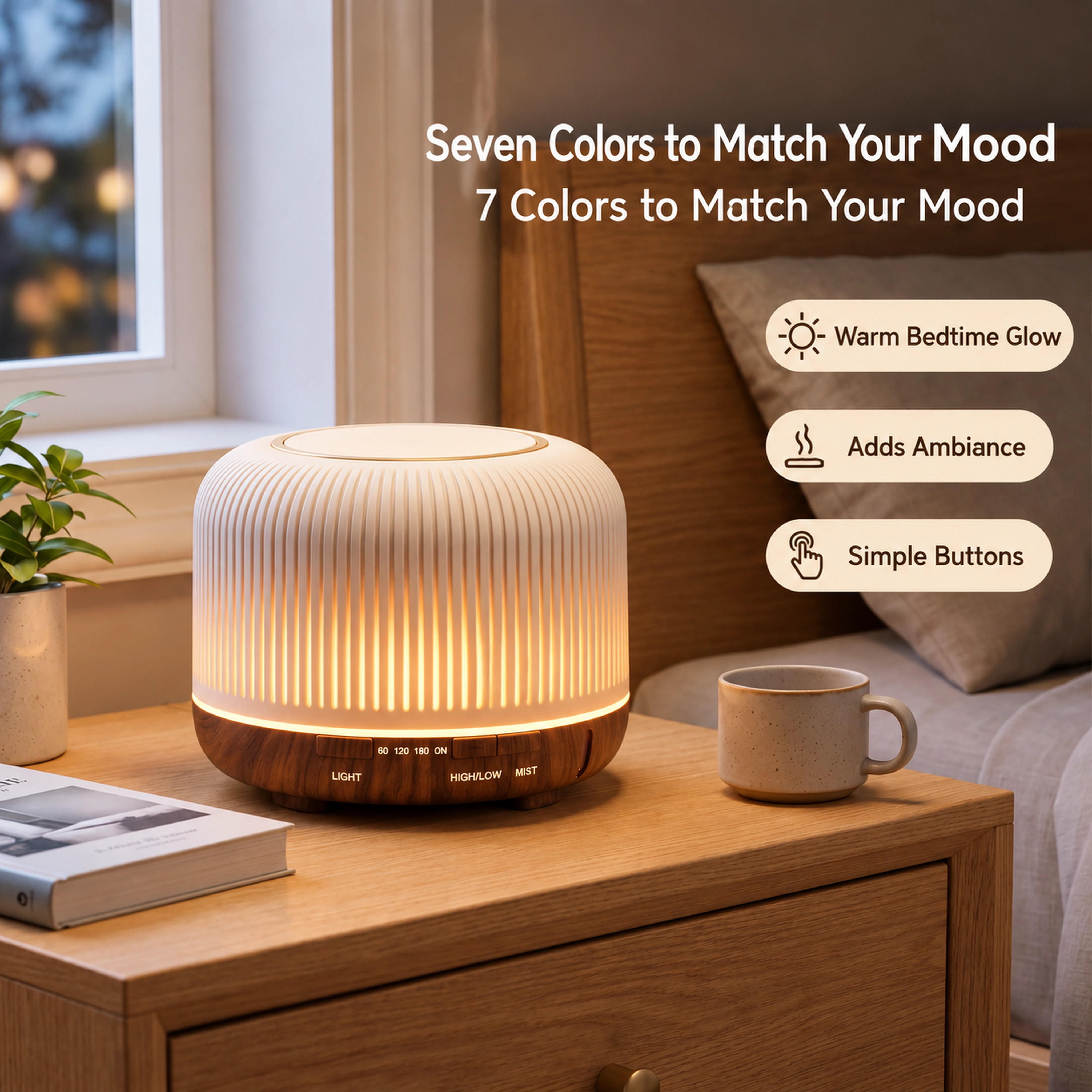Wooden Base Essential Oil Diffuser Lamp - image 2